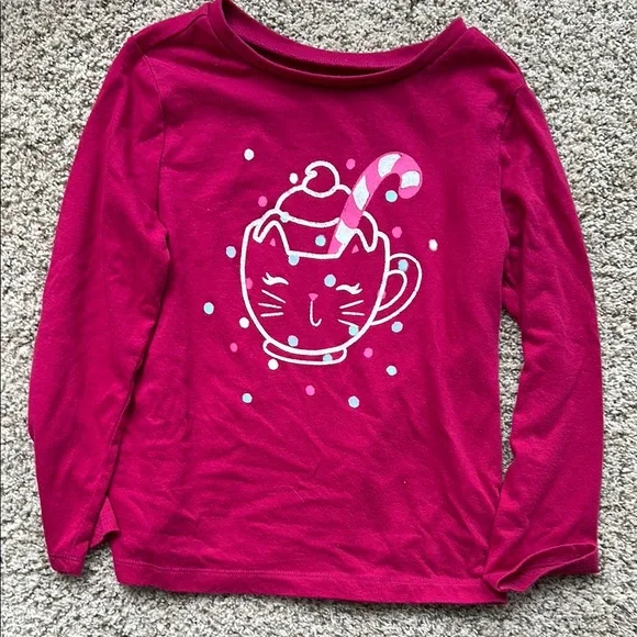 2 - Carters girls size small hot chocolate candy cane & St Patrick's shirts - Picture 4 of 5